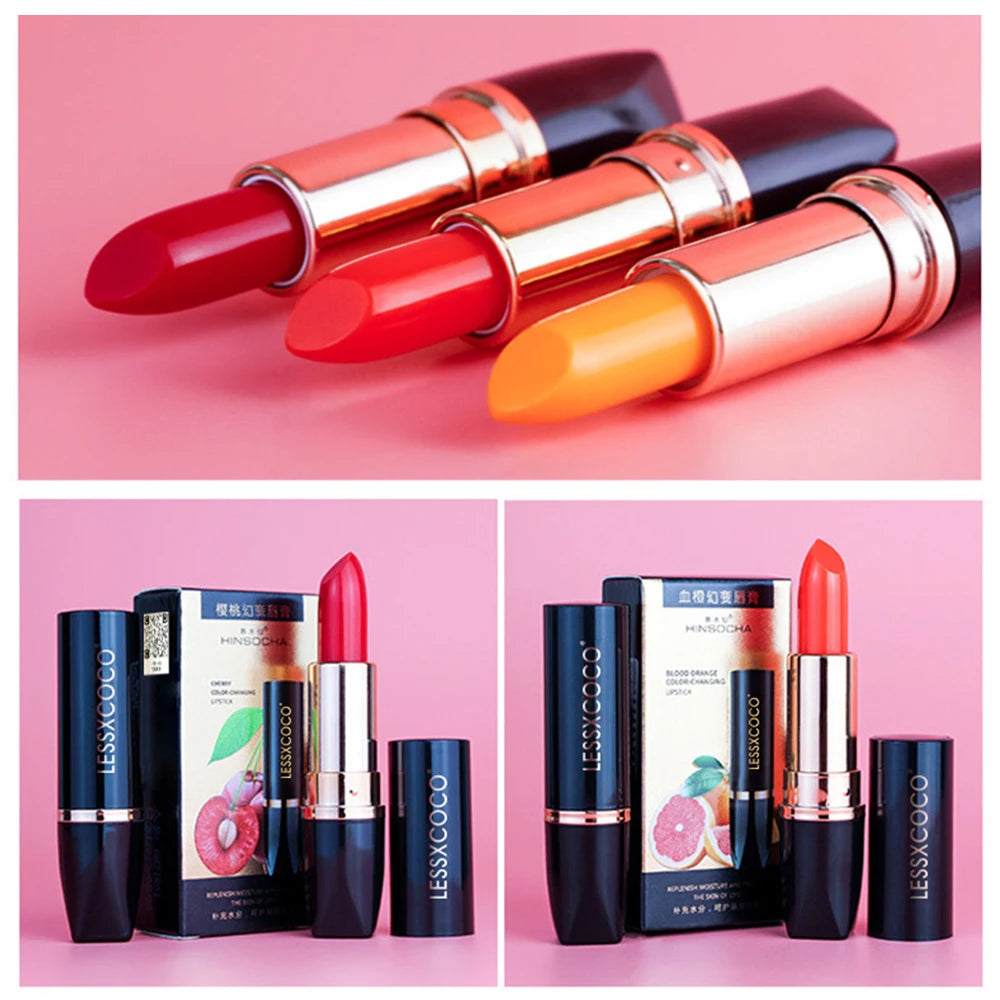 3pcs Color-Changing Lipstick Set - Moisturizing & Waterproof
