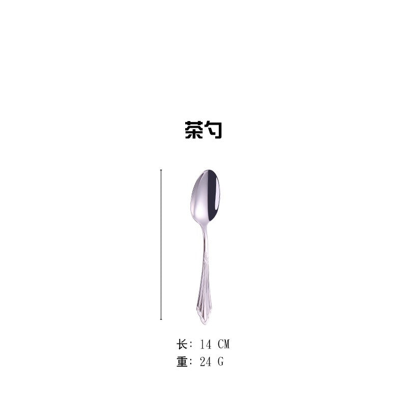 304 stainless steel knife, fork, spoon, hotel Western tableware, steak knife, fork, dessert spoon, fork, 4 piece  set - Korvel