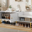 Banc de rangement pour chaussures blanc moderne avec rangement caché