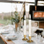 8 pieces of gold candle holder metal conical candle holder - Korvel