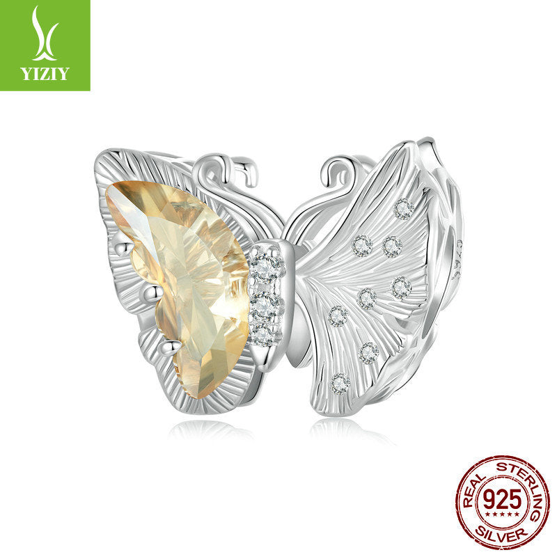 Perles de bracelet DIY Yinziyun Ginkgo Butterfly - Argent S925