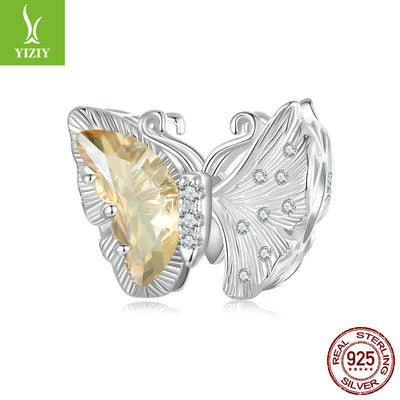 Yinziyun Ginkgo Butterfly DIY Bracelet Beads - S925 Silver