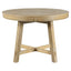 TREXM Farmhouse Round Extendable Dining Table with 16" Leaf Wood Kitchen Table (Natural Wood Wash) - Korvel