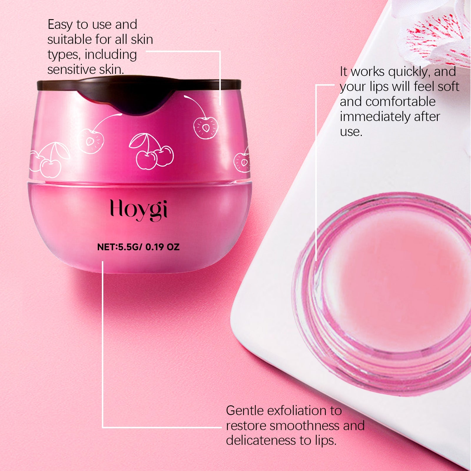 Cherry Lip Mask, Lip Repair, Anti-Cracking, Moisturizing And Fading Lip Lines Lip Care - Korvel