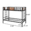 Bunk Bed Twin Over Twin Size Metal Bunk Bed with Ladder and Full-Length Guardrail Metal Bunk Bed Black - Korvel