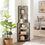 6-story corner open bookshelf modern bookshelf wooden frame independent bookshelf unit, country brown - Korvel