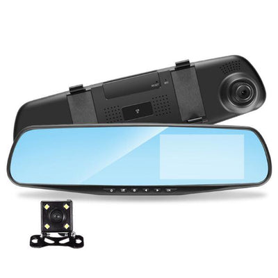 Full HD 1080P Car Dvr Camera Auto 4.3 Inch Rearview Mirror Digital Video Recorder Dual Lens Registratory Camcorder - Korvel