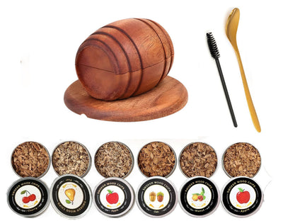 New Barrel Cocktail Smoking Kit with Wood Chips 4 Flavors Old Fashioned Drink Smoker Infuser for Bar Drinks Kitchen - Korvel