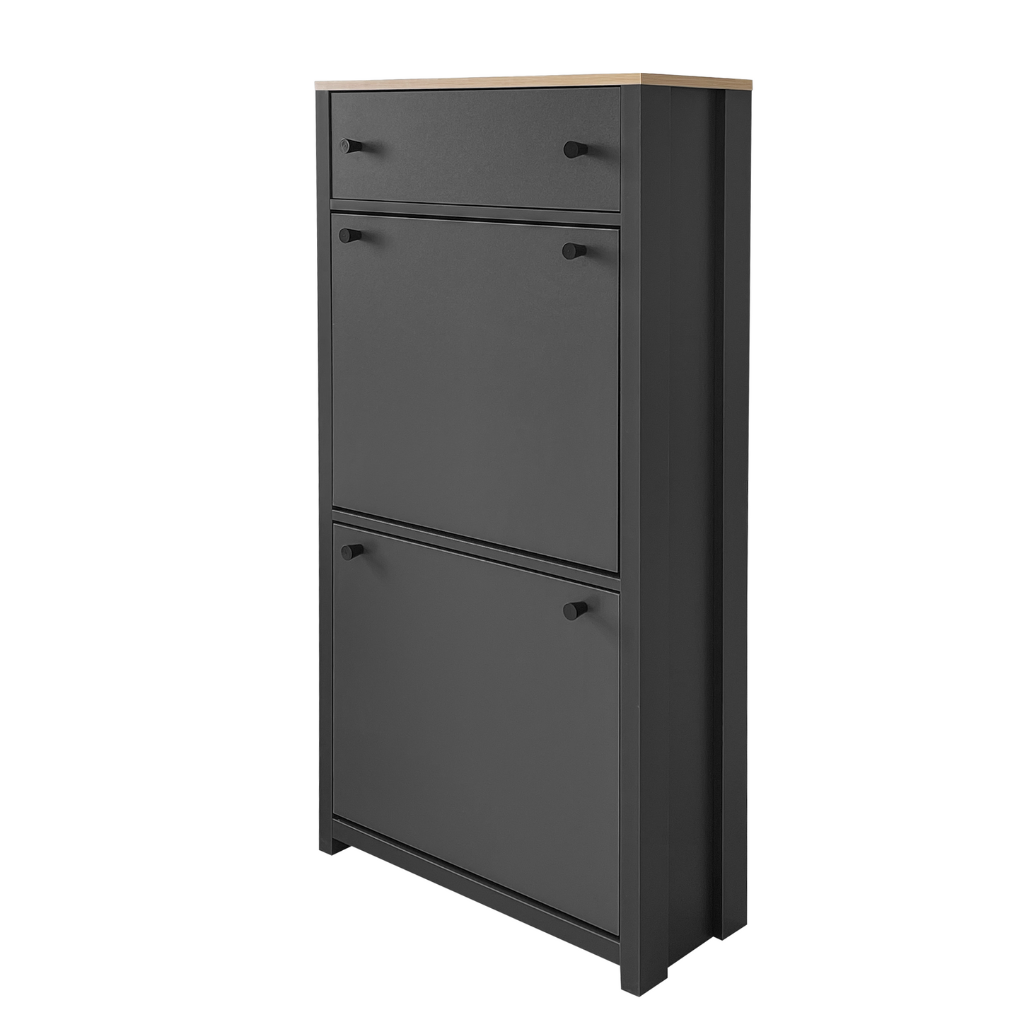 Organizador de Entrada Funcional ONTREND con 2 Cajones Plegables - Gris