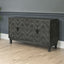 Stronger Vintage Style Buffet Cabinet Lacquered Accent Storage 4 Door Wooden Cabinets Taupe Grey - Korvel
