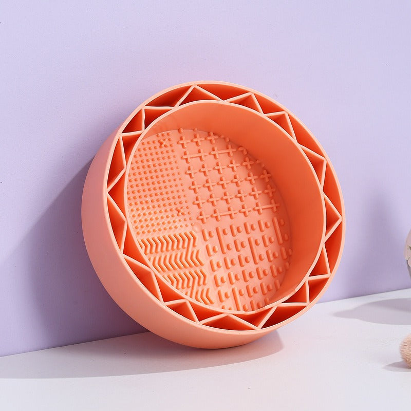 Reusable Makeup Brushes Cleaning Bowl Soft Texture Silicone Cosmetic Beauty Washing Bowl - Korvel