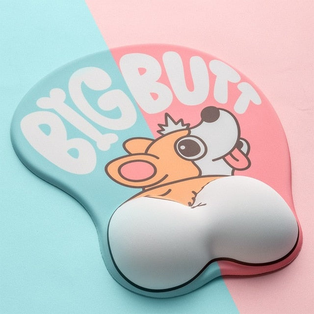 Cute Corgi Dog 3D Mouse Pad Ergonomic Soft Silicon Gel Anime Mousepad With Wrist Support Mouse Mat - Korvel