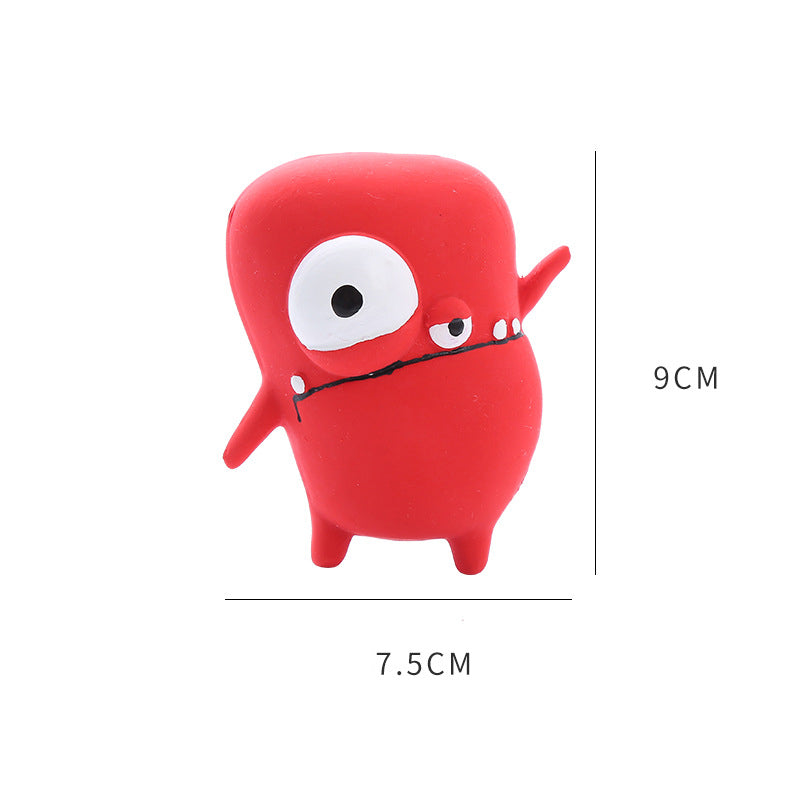 Cute Monster Shaped Latex Squeaky Dog Toy Durable and Easy to Clean Pet Toy - Korvel