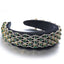 Full inlaid rhinestone fashionable wide edged solid color sponge head hoop - Korvel