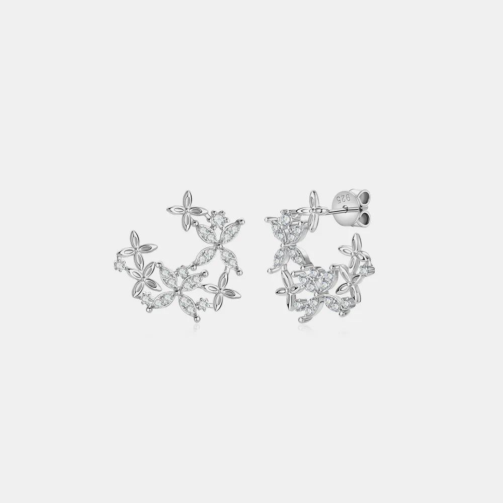 925 Sterling Silver Moissanite Lucky Clover Earrings - Korvel