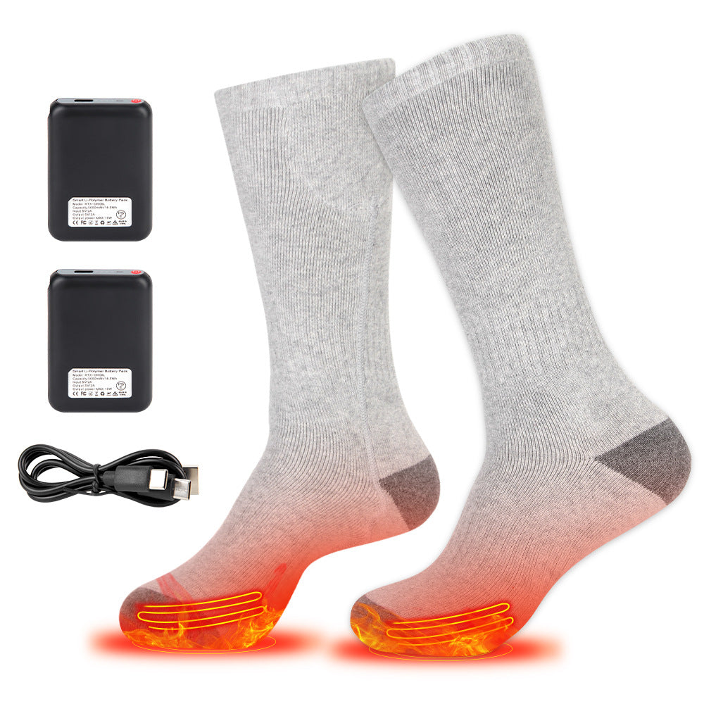 Motorcycle riding in winter heated socks for warmth and foot protection intelligent charging foot heating socks - Korvel