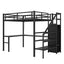 Twin XL Metal Loft Bed with L-shaped Desk and USB