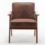 Medieval modern chair, solid wood frame living room chair, accent chair with ultra thick backrest - Korvel