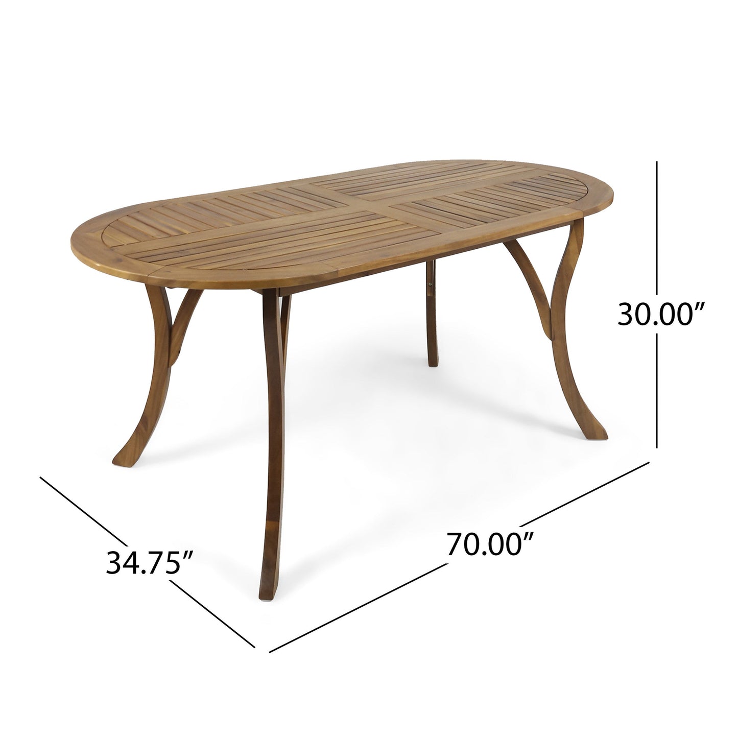 Acacia Wood 70" Dining Table - Korvel