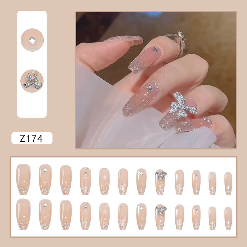 Fake Nails Fairy Long Wearing A Broken Diamond Butterfly Nail Stickers Detachable Finished Nail Pieces Nail Stickers Nails - Korvel