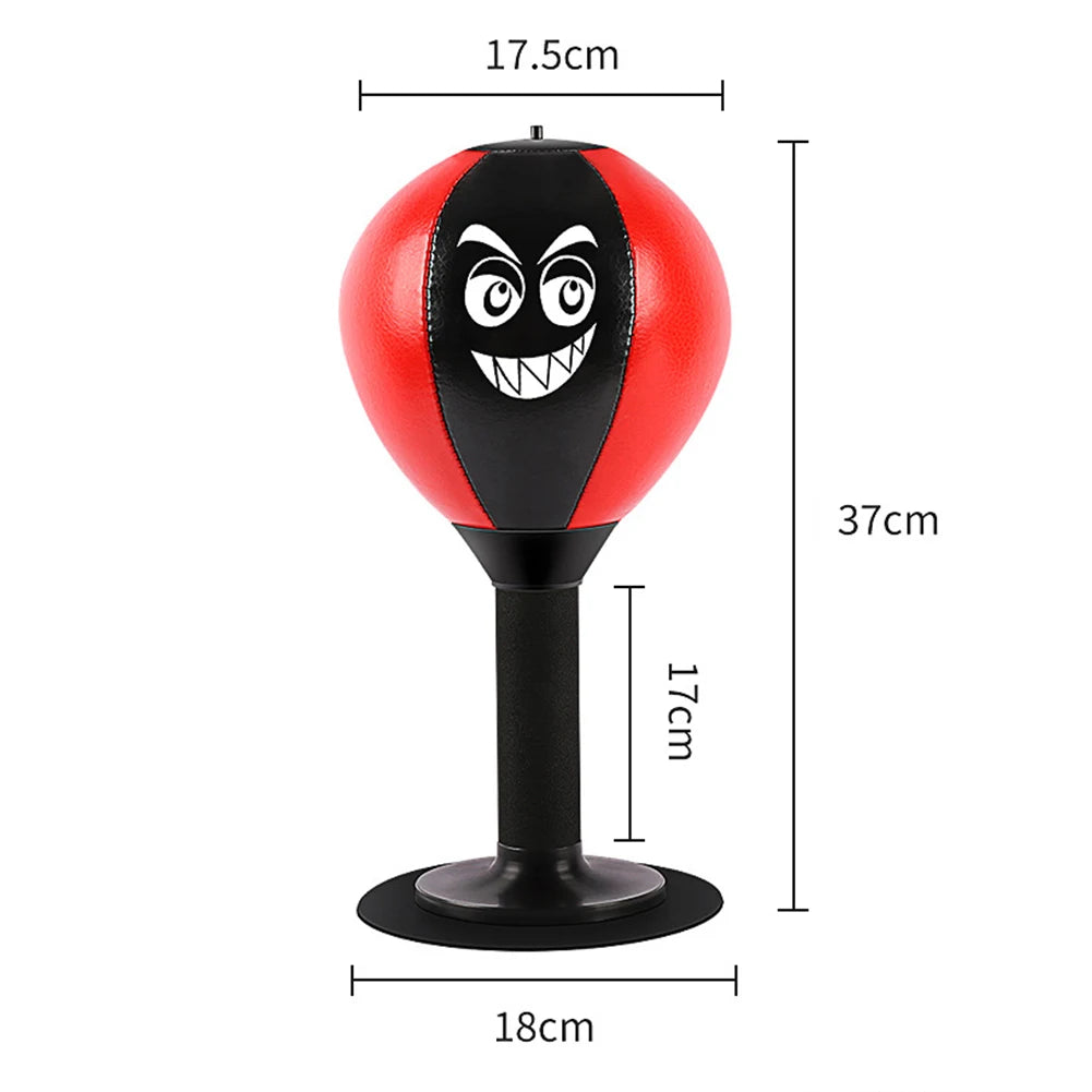 Stress Relief Punching Suction Cup Base Fighting Speed Ball Spring Foam Set Easy Installation Inflatable for Fitness Equipment - Korvel