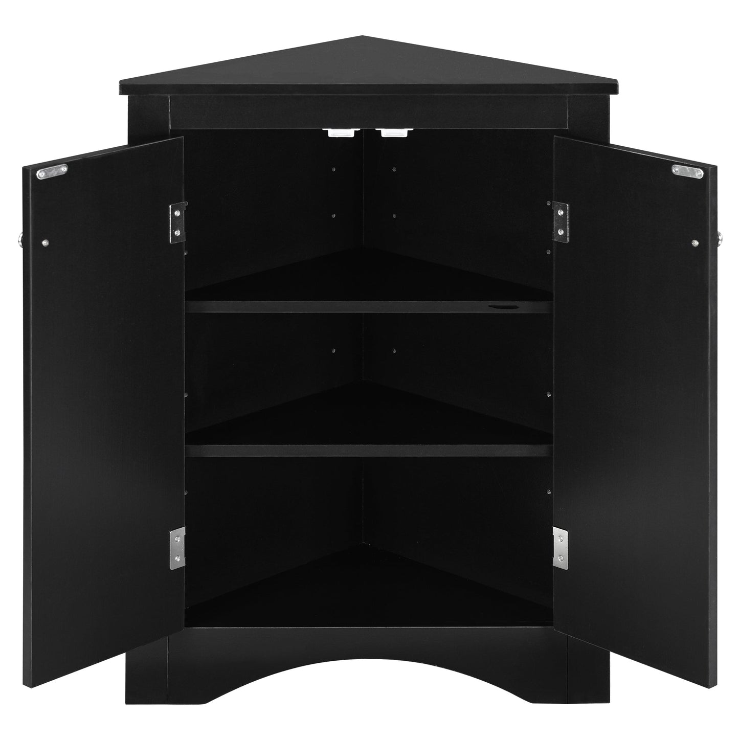 Black Triangle Bathroom Storage Cabinet with Adjustable Shelves