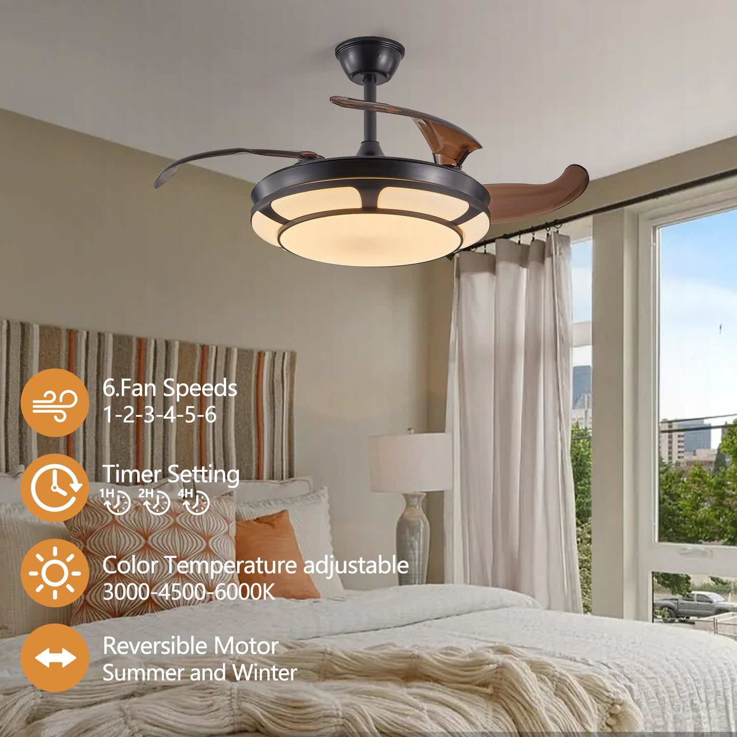 Modern Minimalist Invisible Ceiling Fan Light