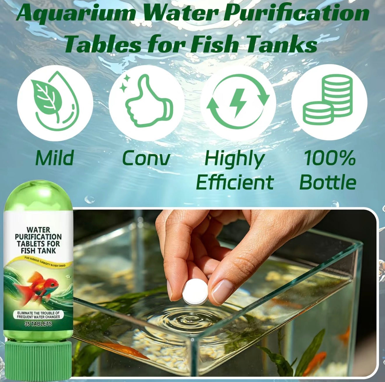 Tabletas de Purificación AquaClear para Entornos Acuáticos Más Claros