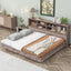Full Size Daybed Frame with Storage Bookcases Wood Light Oak - Korvel