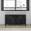 TREXM Large Storage Space Sideboard with Artificial Rattan Door and Metal Handles for Living Room and Entryway (Black) - Korvel