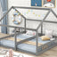 Twin Size House Platform Beds Two Shared Beds Gray - Korvel