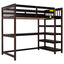 Twin Size Loft Bed with Storage Shelves and Under-bed Desk - Espresso