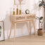 Side table with two real rattan drawers, solid wood table legs can be used in the dining room living room,bedroom - Korvel