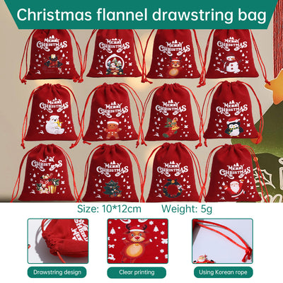 Christmas Gift Velvet/linen Drawstring Bags Bracelet Jewelry Candy Packaging Bags - Korvel