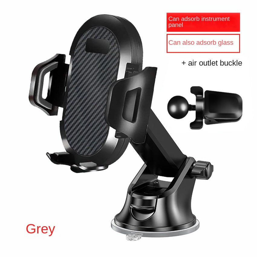 Long Rod Automatic Lock Car Phone Holder Telescopic Suction Cup Mount for Car Air Vent Lazy Live Streaming - Korvel
