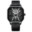 POEDAGAR Fashion Men Luxury Wristwatches Chronograph Luminous Waterproof Date Man Watch Square Dial Leather Quartz Men's Watches - Korvel
