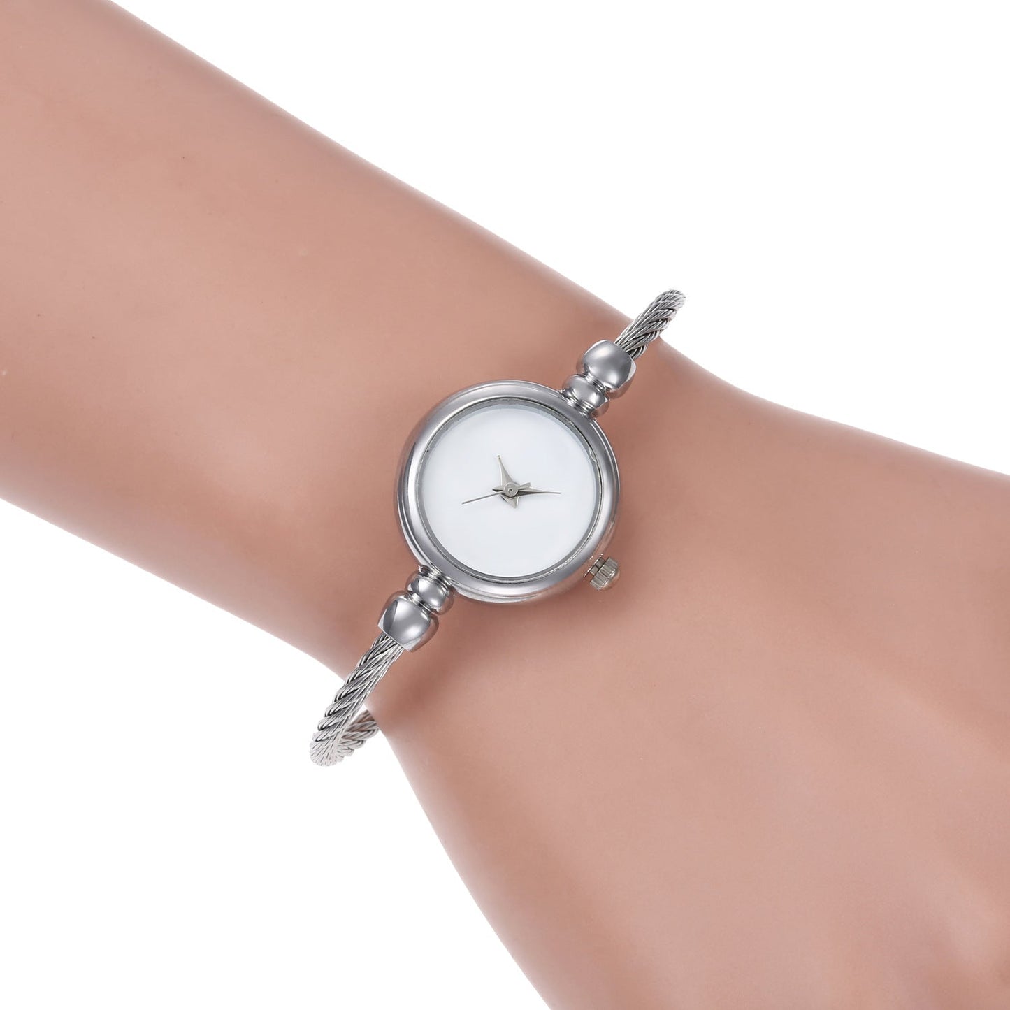 Ladies' alloy steel wire rope bracelet watch chic style fresh student casual fashion watch women's style - Korvel