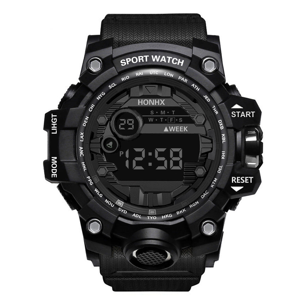 Multi functional outdoor men's electronic watch for male and female students running sports watch - Korvel