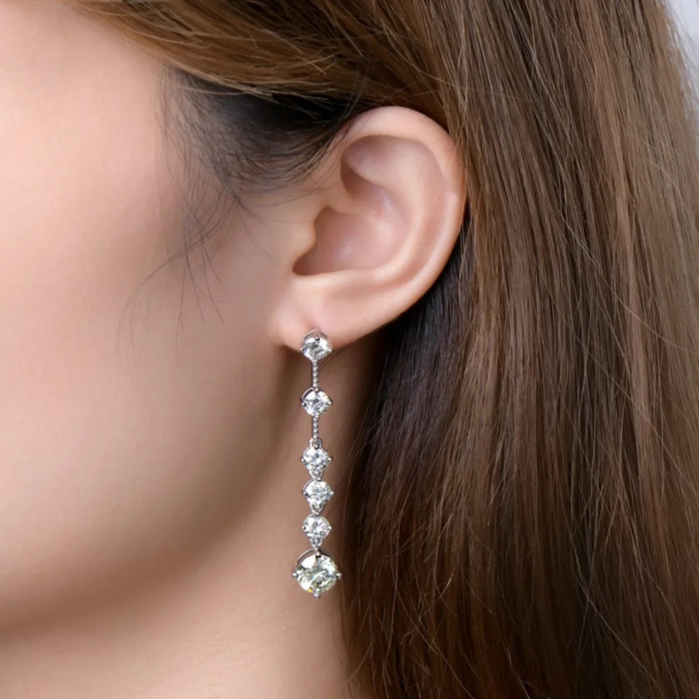 4 Carat Moissanite 925 Sterling Silver Earrings - Korvel