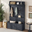 Hall tree with storage desk, entrance desk with drawers and 5 hooks, display rack, dark blue - Korvel