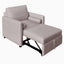 3 in 1 Convertible Sleeper Chair with Adjustable Backrest, Lounger Chair Turns Into Bed, Single Bed for Living Room, Linen, Tan - Korvel