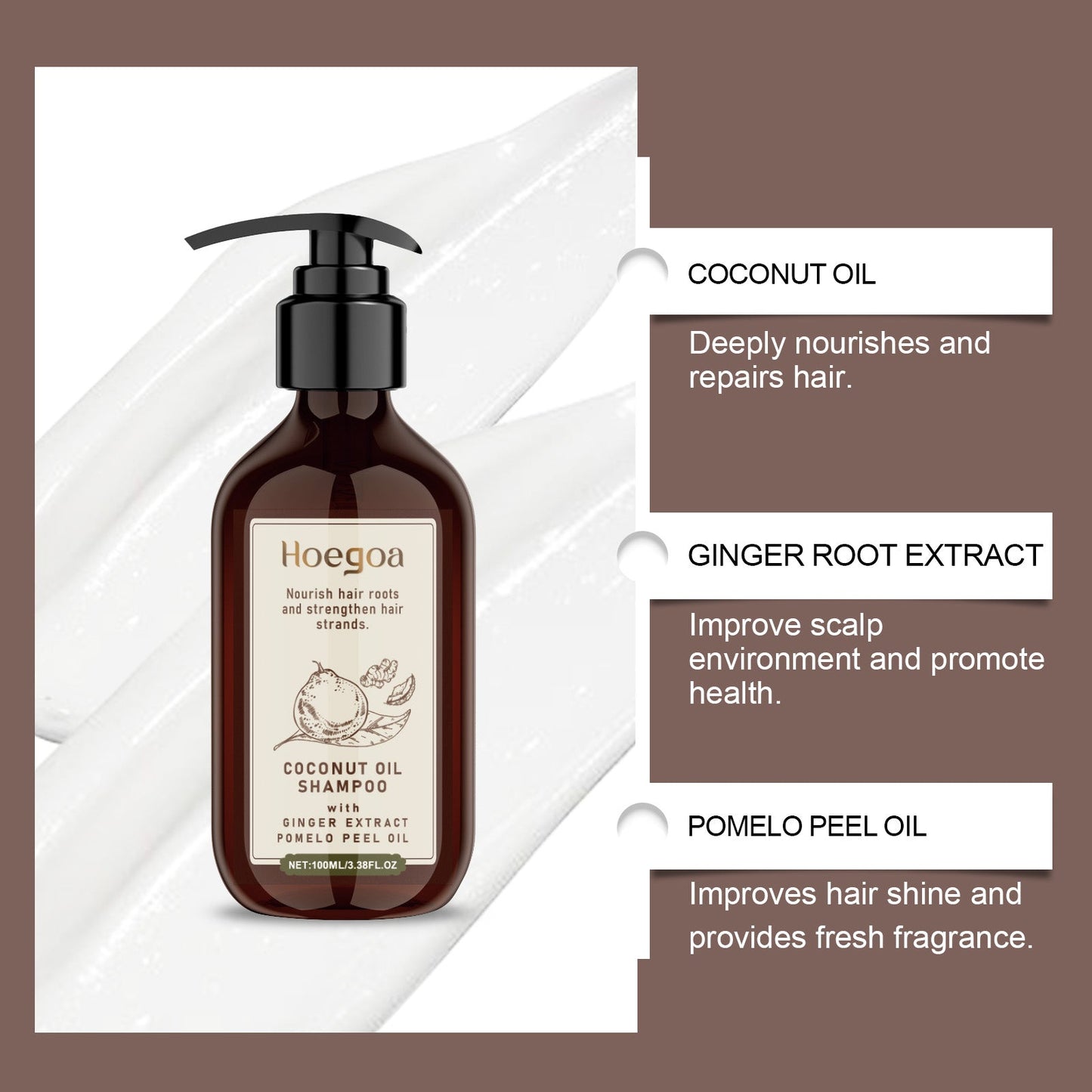 Champú de Aceite de Coco para Cabello Nourished y Brillante