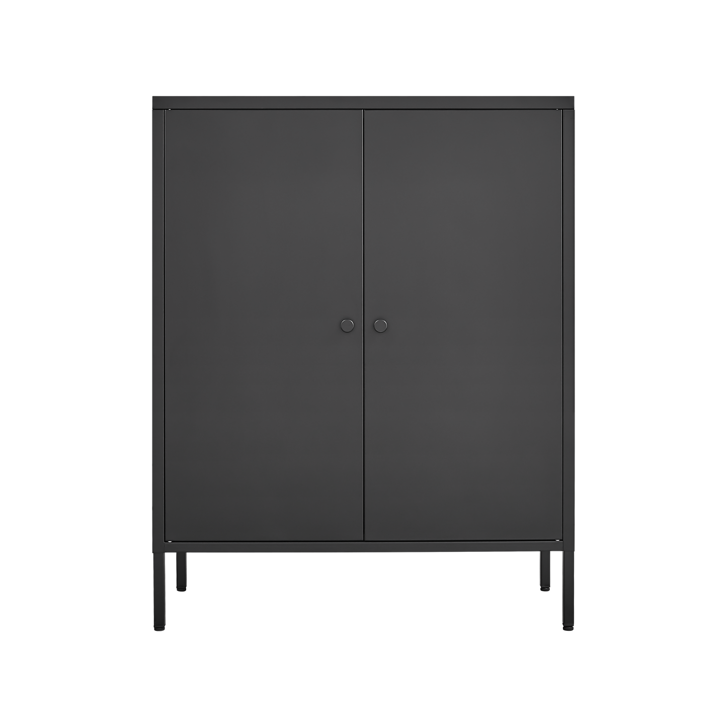 Elegant Black Kitchen Buffet Server Table with Doors