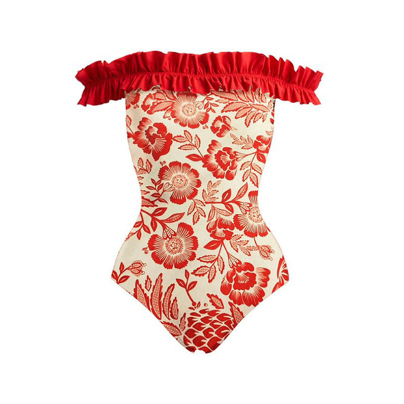 Maillot de bain une pièce floral élégant pour femmes