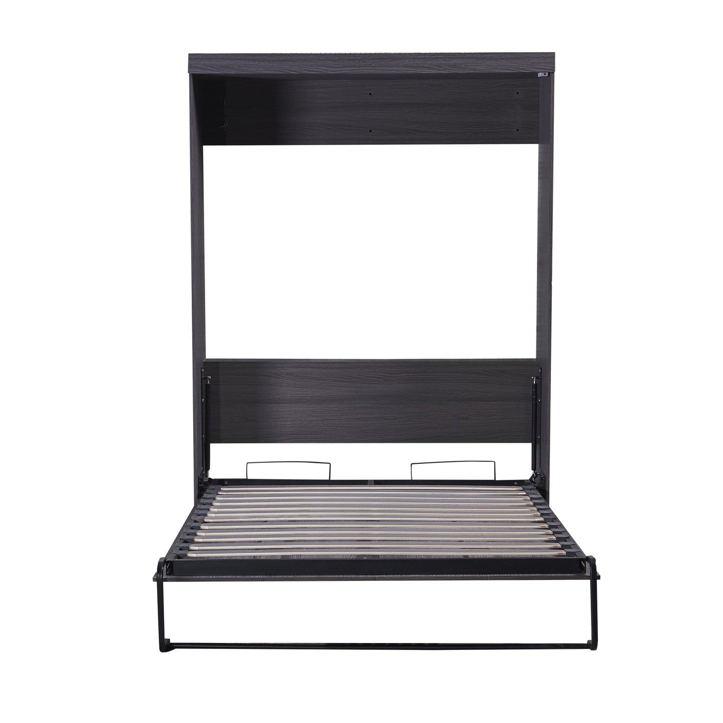 Full Size Gray Murphy Bed with Wardrobe and Drawers