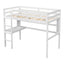 Twin Loft Bed with built-in desk and bookcase of three compartments, Guardrails and Ladder,White - Korvel