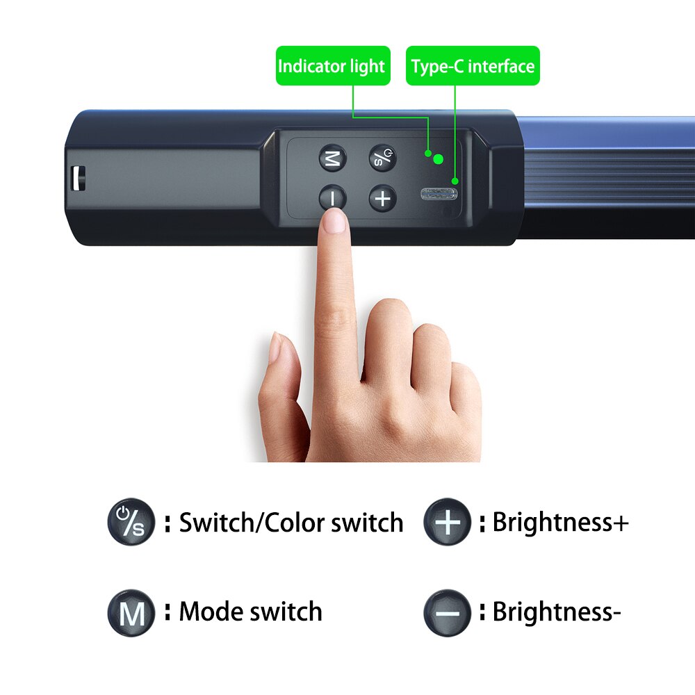 RGB Colorful LED Stick Fill Light Handheld 3200K-5600K LED Flash Light stick Speedlight Photographic Lighting - Korvel