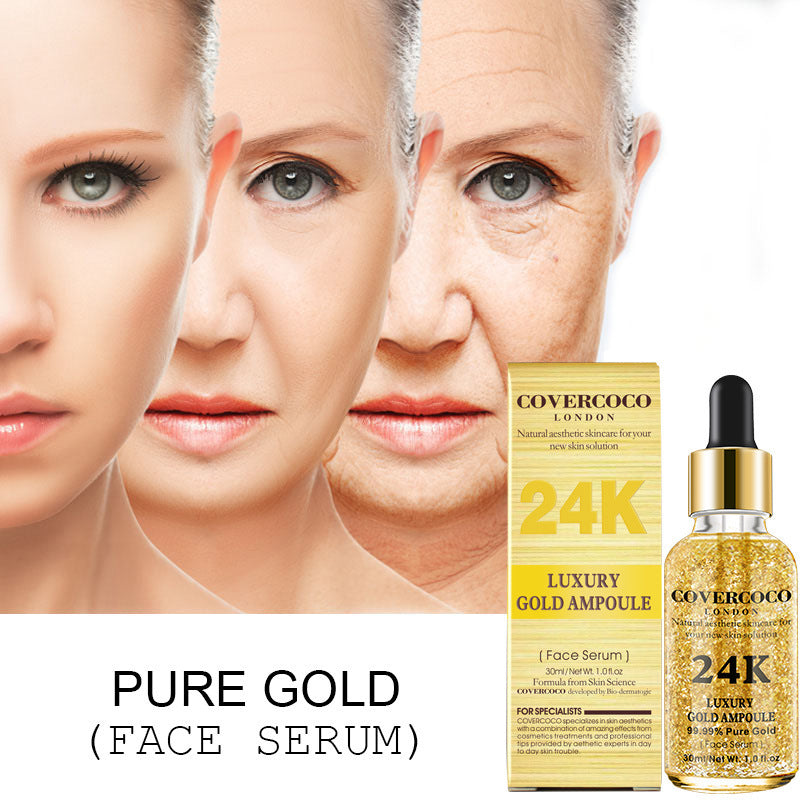 24K Serum Facial Complexion Brightening Moisturizing Skin 30ml Essence Facial Serum - Korvel