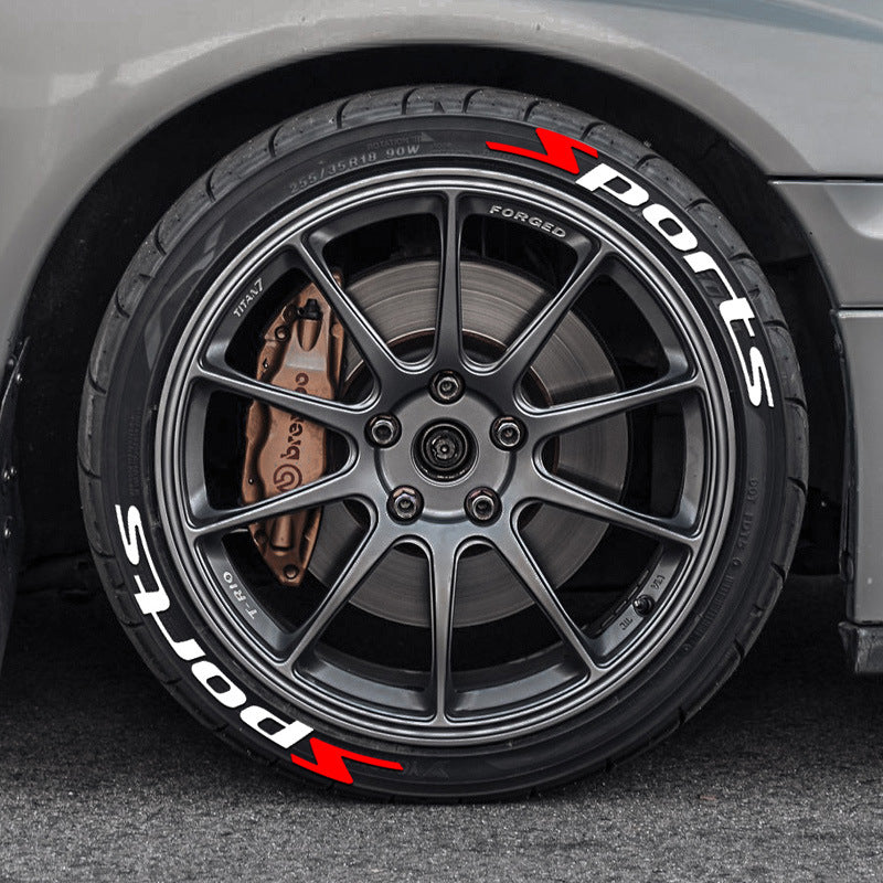 SPORTS series car tire letter sticker DIY sticker personalized modification sticker 3D three-dimensional all-in-ode tire sticker - Korvel