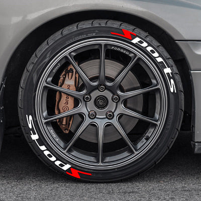 SPORTS series car tire letter sticker DIY sticker personalized modification sticker 3D three-dimensional all-in-ode tire sticker - Korvel